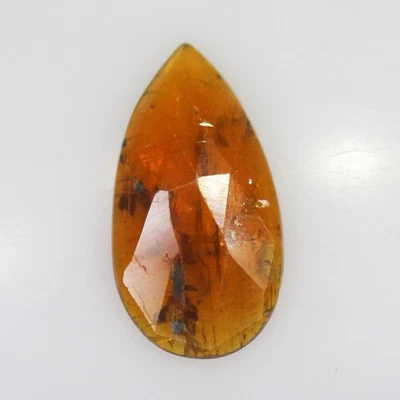 Pieza de cianita naranja facetada natural en forma de pera 6,00 quilates tamaño 20x10x3 mm Foto 1 de 4