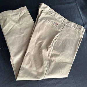 Dickies Hose Herren 44 x 30 Hergestellt in den USA Gerades Bein 874 Original Twill Khaki Arbeit Vintage - Bild 1 von 6