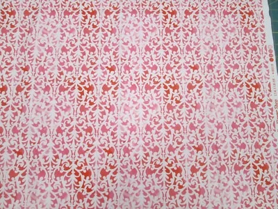 Damask - JOSEPHINE KIMBERLING - 2 YARDS 72"L x 42"W - COTTON -RED & PINK - Image 1 of 4