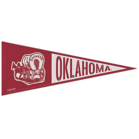 Oklahoma Sooners Retro Logo Wool Pennant - 13"x32" Cover
