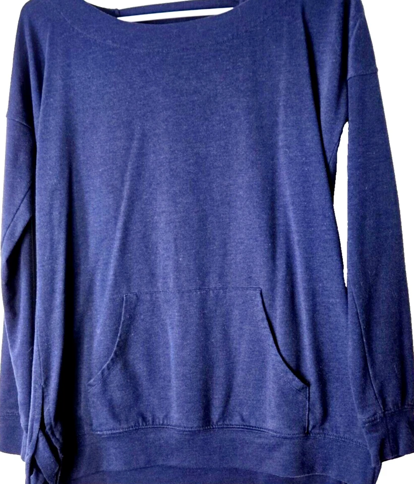 Sudadera Nanette Lepore para mujer XS Play para mujer azul Kriss espalda cruzada LS PO SOFT Foto 1 de 4