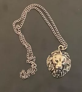 LION Head Vintage 1980's 1990's Necklace - Picture 1 of 1