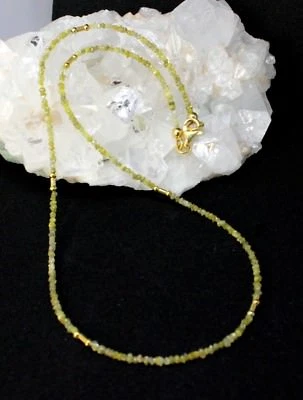 Vero Naturale Tubo Diamante Catena Preziose Giallo Scintillante Scheggia Collier - Immagine 1 di 3