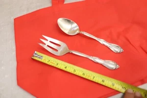 FONTANA by TOWLE STERLING Silver Serving Set cold Meat Fork & Spoon 9 1/8" 1959 - Picture 1 of 4
