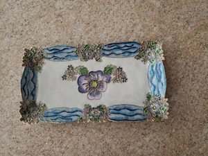 NYCO Fabrege Cloisonne Joyero Esmaltado Floral Pascua Primavera Regalo Bandeja Baratija - Imagen 1 de 15