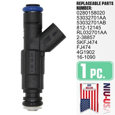 For 2004-12 Jeep Liberty Dodge Dakota Nitro 3.7L V6 GAS Fuel Injector 0280158020 - Image 1 of 4