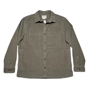 UpWest Corduroy Shacket Shirt Jacket Men XL Stretch Button Up Pockets Green Gray - Picture 1 of 16