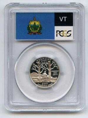 2001 S 25C Silver Vermont Quarter PCGS PR70DCAM - Image 1 of 2