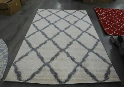 Alfombra manchada marfil/gris 6' x 9', precio reducido 1172622555 SGD257F-6 Foto 1 de 4