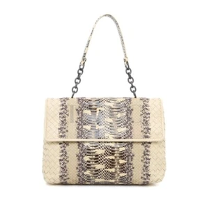 Bottega Veneta Intrecciato Woven Chain Shoulder Bag Python Olympia - Picture 1 of 10