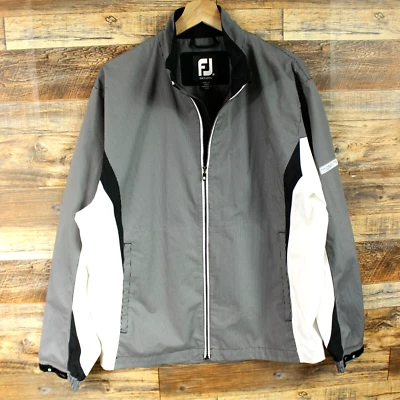 Footjoy Dryjoys Hydrolite 高尔夫雨衣 M 码男式防水灰色全拉链 — 第 1/4 张图片