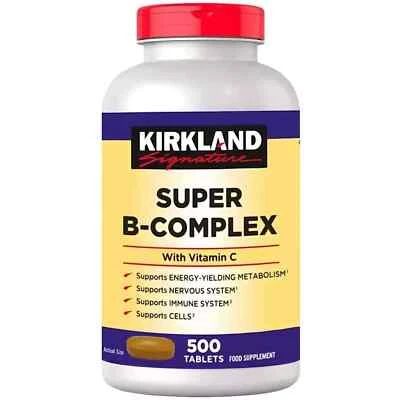 Kirkland Signature Vitamin B Super Complex with VitC Food Supplement 500 Tablets — 第 1/2 张图片