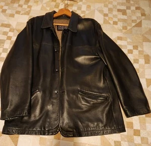 Men's XL Black Leather Coat - Picture 1 of 3
