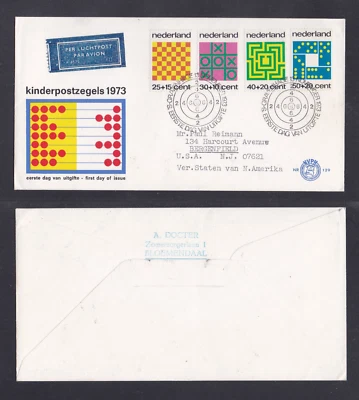 NETHERLANDS STAMP FDC 13-11-1973. SC#B497-500. CHILDREN - Image 1 of 3
