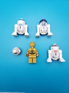 Lego Star Wars Lot 5 Minifigures Protocol Droid C-3PO Astromech BB-8R2-D2 R5-D4 - Picture 1 of 4