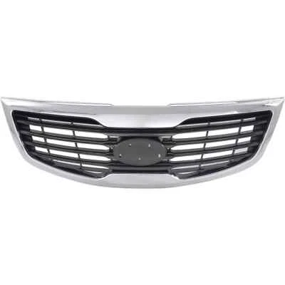 Carcasa cromada para Kia Sportage 2011-2012 con rejilla de plástico gris insertada Foto 1 de 4