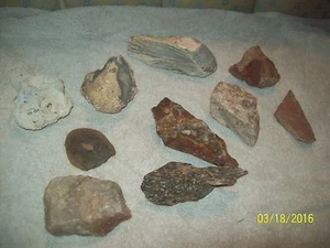 Vintage Mixed Lot of 10 Larger Display Stone Rock Layered Metallic Gem Specimens - Picture 1 of 12
