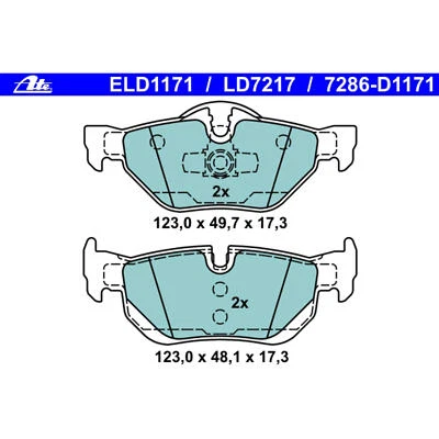 Juego Pastillas Freno Disco Trasero BMW X1 ATE LD7217 34216774692 Foto 1 de 2