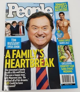 PEOPLE Magazine Tim Russert 1950-2008 Mario Lopez 2008 June 30 VG condition - Picture 1 of 4