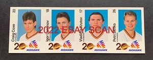 1989/90 MOHAWK SET Vancouver Canucks 6 UNCUT SHEETS LARIONOV~KRUTOV ROOKIES WOW