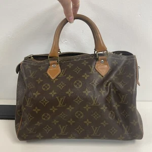 Louis Vuitton Boston Bag Speedy 30 Brown Monogram Handbag VINTAGE READ - Picture 1 of 19