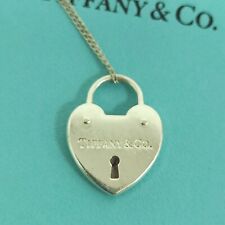 Tiffany & Co Echt Sterlingsilber 925 Herz Vorhängeschloss Anhänger Charm Geschenkidee