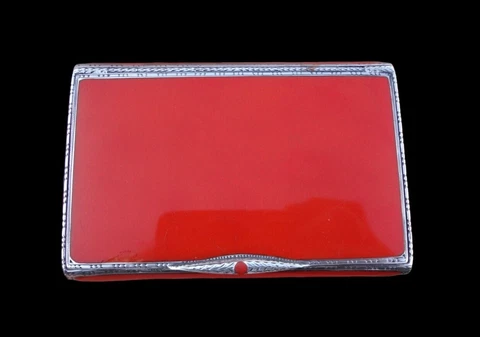 Antique PH VOGEL (London Import) Sterling Silver & Enamel Case Box READ! Cover