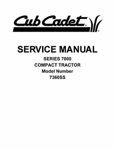 Cub Cadet serie 7000 modello n. 7360SS Manuale di servizio - Foto 1 di 2