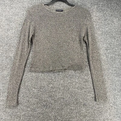 Suéter Brandy Melville Talla S Gris Crop Pullover Ligero Informal Preppy Foto 1 de 4