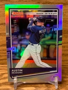 AUSTIN MEADOWS Season State Line Parallel # /296 2020 Donruss Tampa Bay Rays - Picture 1 of 3