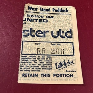 TICKET STUB 1976/77 Leeds United v Manchester United 2nd Oct 1976 WEST STAND - Picture 1 of 2
