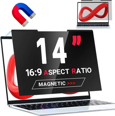 Zoegaa 14" Magnetic Laptop Privacy Screen 16:9 Ratio Anti-Glare, Blue Light - Image 1 of 4