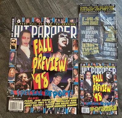 KISS Magazine Hit Parader Sep 1998 Vintage Kiss Poster Reunion Marilyn Manson - Image 1 of 3