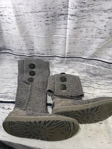UGG Boots Womens 8 Classic Cardy Boot Grey EUC - Picture 1 of 8