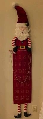  Pottery Barn Kids Christmas SKINNY SANTA Advent Calendar NO NAME NO MONO  - Image 1 of 4