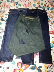 Levi's Jeans LOT OF 3 Mens 32x34 / 505 & 511 / 2 Blue & 1 Dark Green NOTE  - Picture 1 of 24