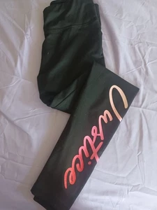 Justice Sport Girls Leggings Size Large, 12-14 pink Justice on leg - Picture 1 of 1