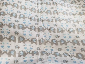 Baby Animals Gauze Fabric Organic Cotton Soft Muslin Safari Nursery 39 X 47 - Picture 1 of 7