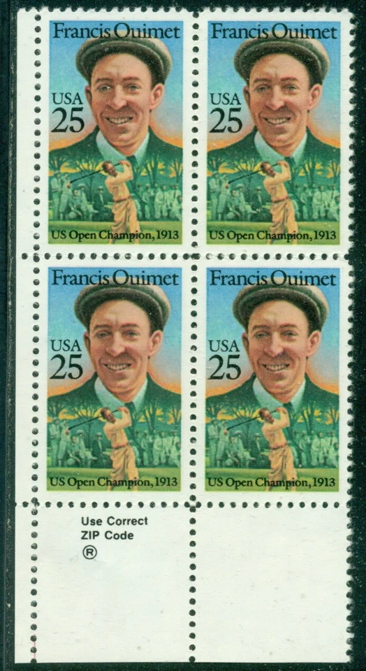 SCOTT # 2377 ZIP BLOCK, FRANCIS OUIMET, MINT, OG, NH, GREAT PRICE! - Image 1 of 1