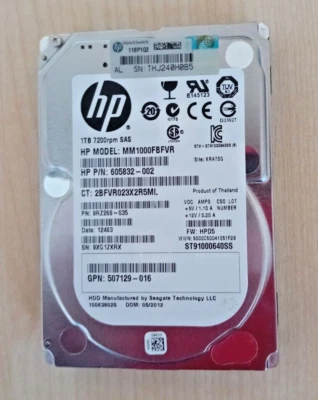 1 TB 6Gb/s SAS Hot Plug Hard drive HPE MM1000FBFVR - Image 1 of 4