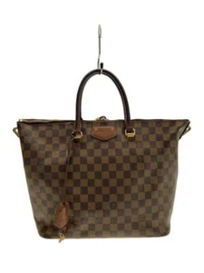 LOUIS VUITTON Tote Bag Belmont Damier Ebene Brown PVC Used - Picture 1 of 9