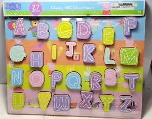 Peppa Pig Grosso ABC Puzzle Legno Attività Legno Peppa Pig 27 Pezzi Nuovo Sigillato - Foto 1 di 5