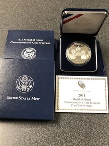 2011 P Medal of Honor Proof Silver Dollar $1 Coin Box and COA - Picture 1 of 3