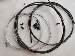 JAGWIRE BRAIDED SL HOSE CABLE BRAKE SHIFTER KIT SUIT SHIMANO SRAM CARBON BLACK - Picture 1 of 12