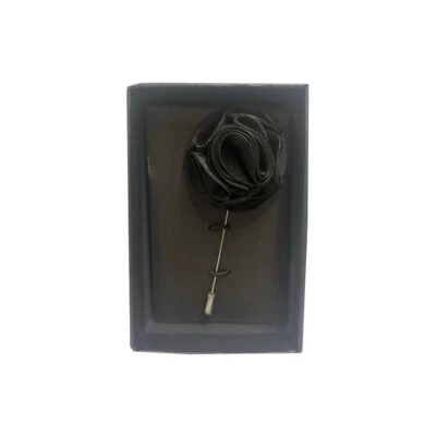 New in box Men's Suit brooch chest Rose flower lapel pin formal wedding black - Image 1 of 2