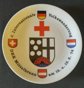 Volkswanderung Mittelbrunn 1974 Collectible Plate 2 Internationale DRK 6" - Picture 1 of 7