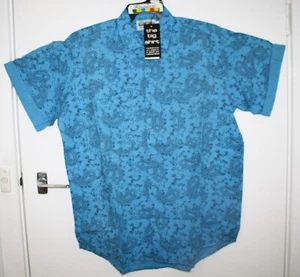 Vintage Blue Mens Ragers Gloweave Short Button Up Shirt - Size M - New Tags - Picture 1 of 4