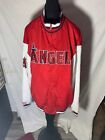 Stitches Vintage MLB Angels Varsity Style Monogrammed red & white Jacket Size XL