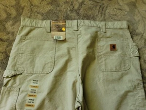 Carhartt Men's Rugged Dungaree Tan Canvas Work Pants Size 44/32 New! - Picture 1 of 7