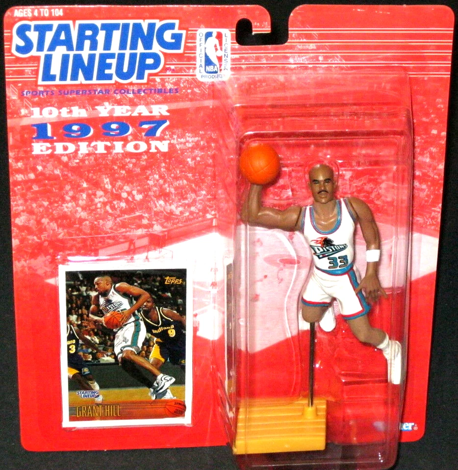FIGURA DE ACCIÓN DE LA NBA GRANT HILL~DETROIT PISTONS~1997 SLU START LINEUP EN PAQUETE Foto 1 de 1